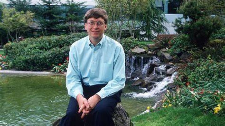 Bill Gates could be seen smiling with just hours to go before he will be giving his daughter away in a wedding hosted at her sprawling estate