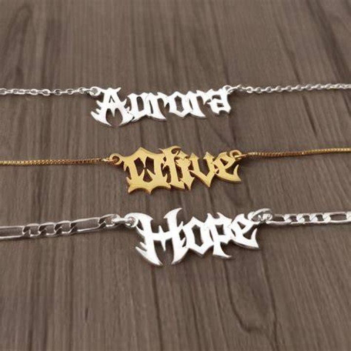 Gothic Name Necklace