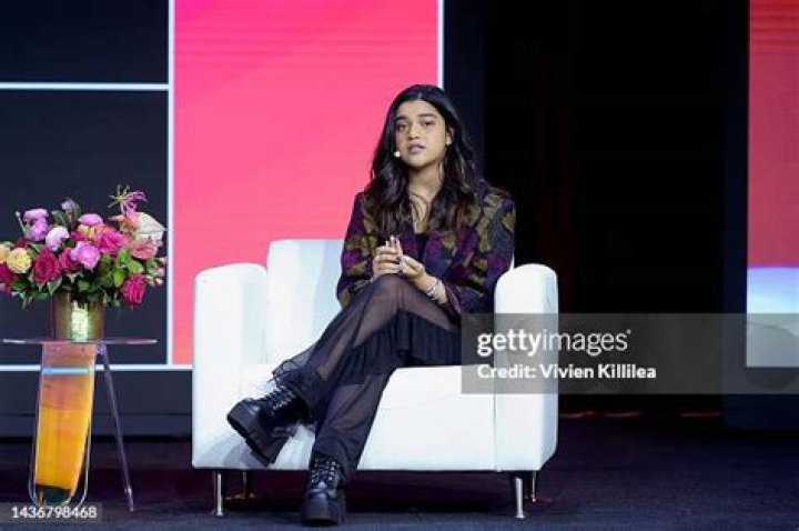 Iman Vellani speaks onstage during the Ms. Marvel FYC Event at Ross House on May 6, 2023, in Hollywood, California | Source: Getty Images