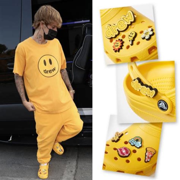 Justin Bieber crocs and sweats at Hailey&rsquo;s glam event