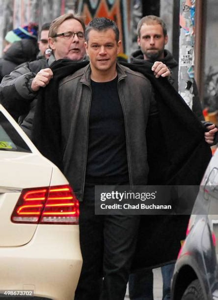Matt Damon sighted during the filming of the fifth "Bourne Identity" sequel on November 25, 2015, in Berlin, Germany. | Source: Getty Images