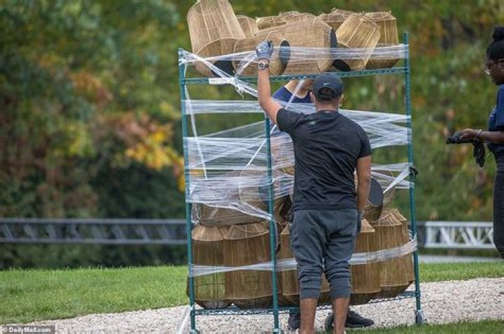 Preparations are swiftly underway and appear far from done on the morning of Jennifer Gates' and Nayel Nassar's wedding